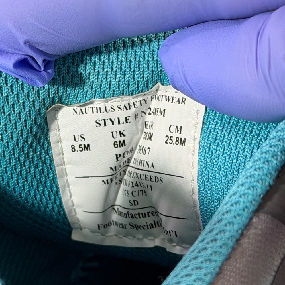 Nautilus‎ Safety Footwear Shoes Womens 8.5M Grey Teal Composite Toe ESD N2485M - Picture 6 of 9